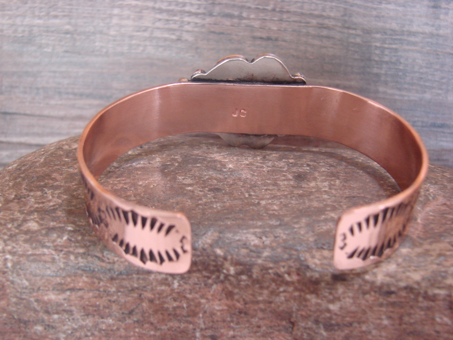 Native American Copper & Turquoise Bracelet by Cleveland