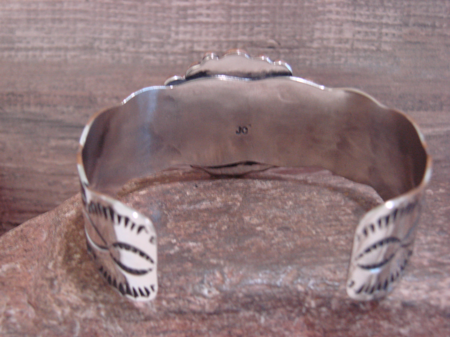 Native American Nickel Silver & Turquoise Bracelet by Cleveland