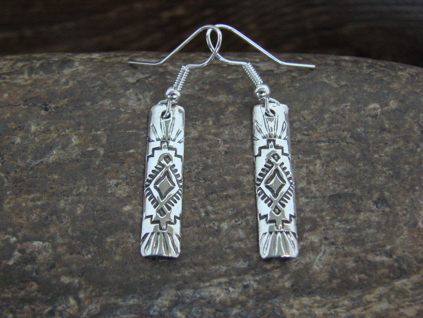 Native American Sterling Silver Dangle Earrings by Tahe
