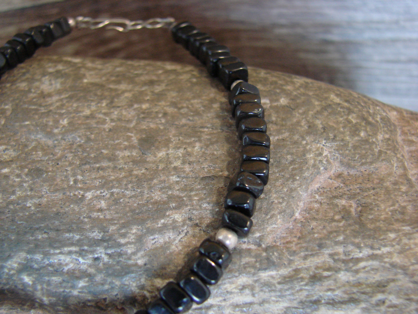 Native American Sterling Silver Onyx Stone Bracelet by Coriz