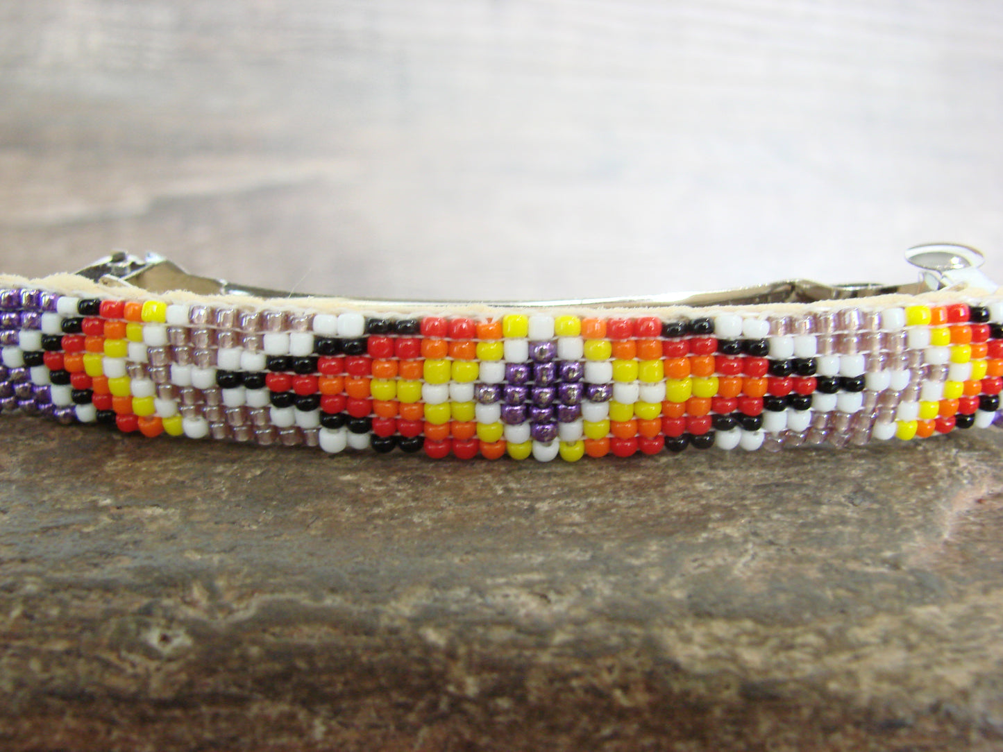 Native American Hand Beaded Hair Barrette by Cleveland
