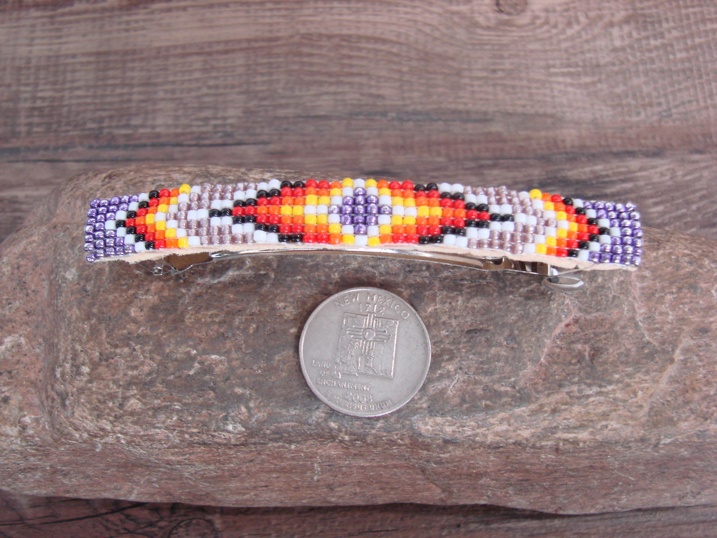 Native American Hand Beaded Hair Barrette by Cleveland