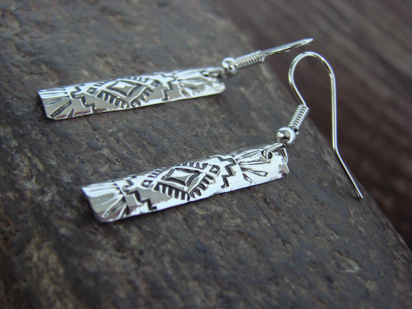 Native American Sterling Silver Dangle Earrings by Tahe