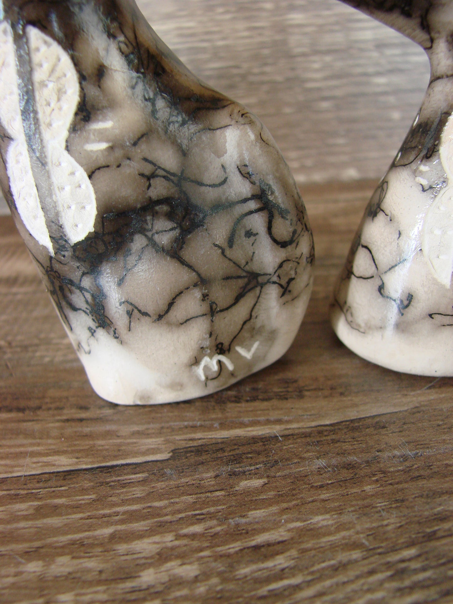 Native American Horse Hair Cat Pottery Set by Vail