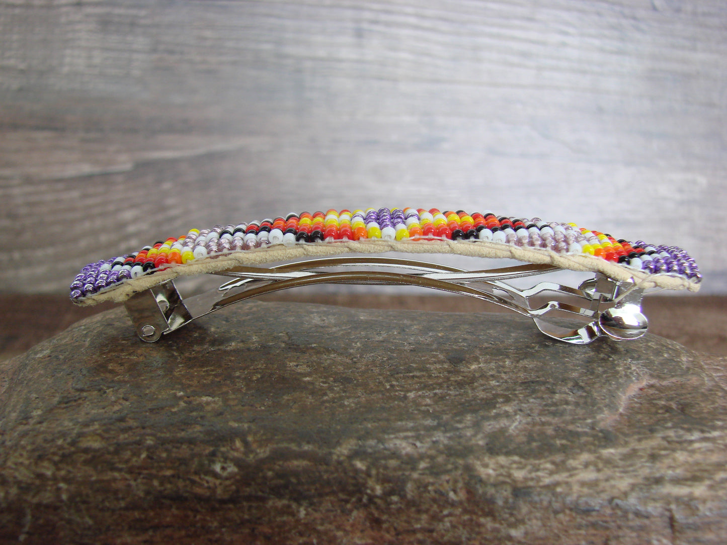 Native American Hand Beaded Hair Barrette by Cleveland