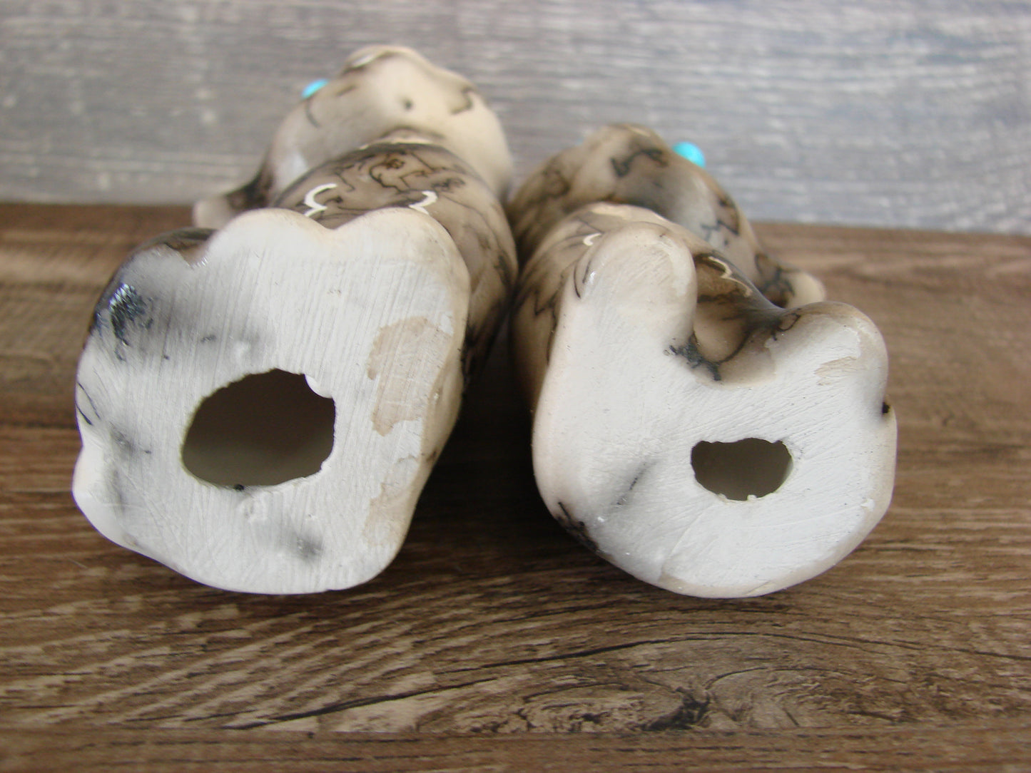 Native American Horse Hair Cat Pottery Set by Vail