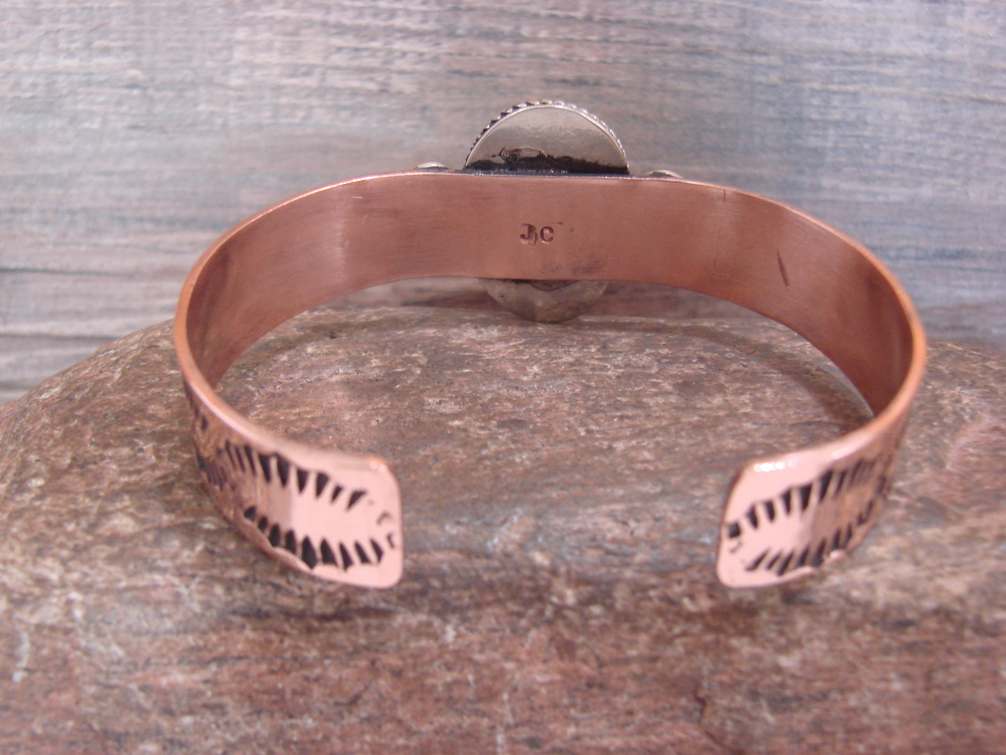 Native American Copper & Turquoise Bracelet by Cleveland