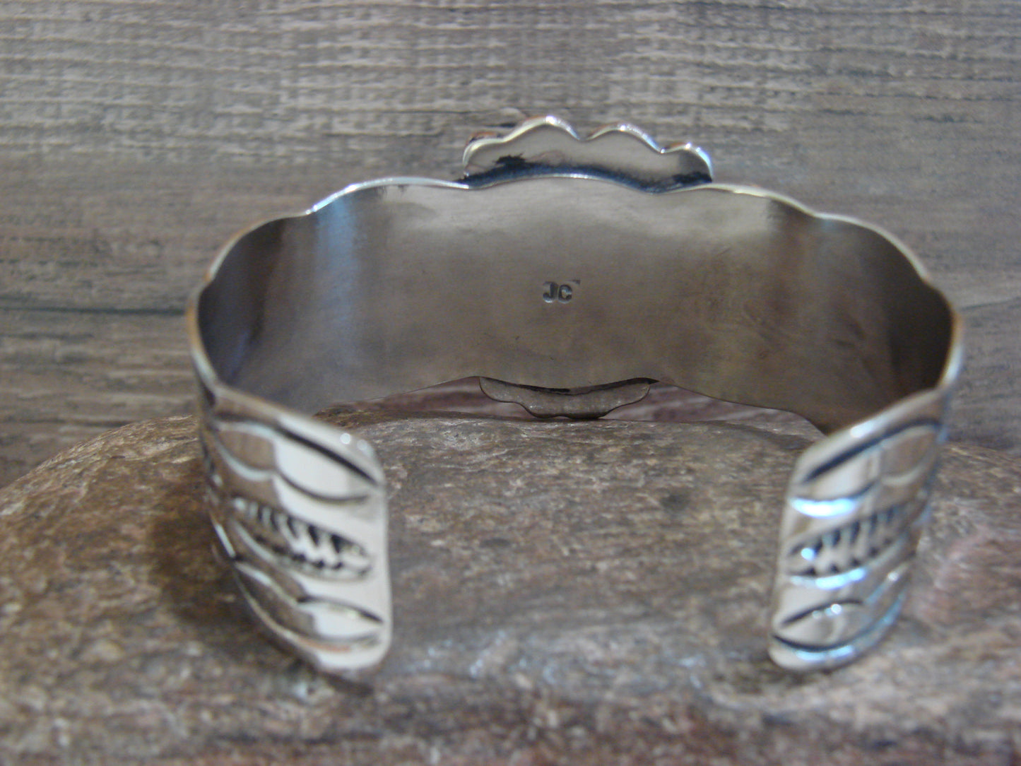 Native American Nickel Silver & Turquoise Bracelet by Cleveland