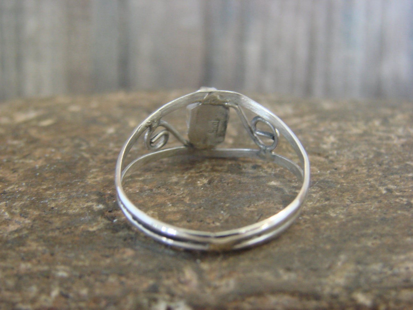 Native American Sterling Silver & Spiny Oyster Ring by Lincoln - Size 8
