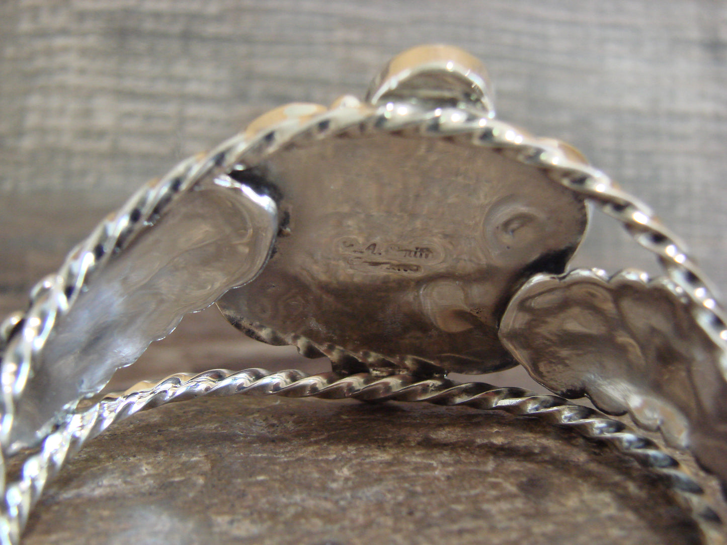 Native American Sterling Silver & Turquoise Cluster Bracelet by Smith