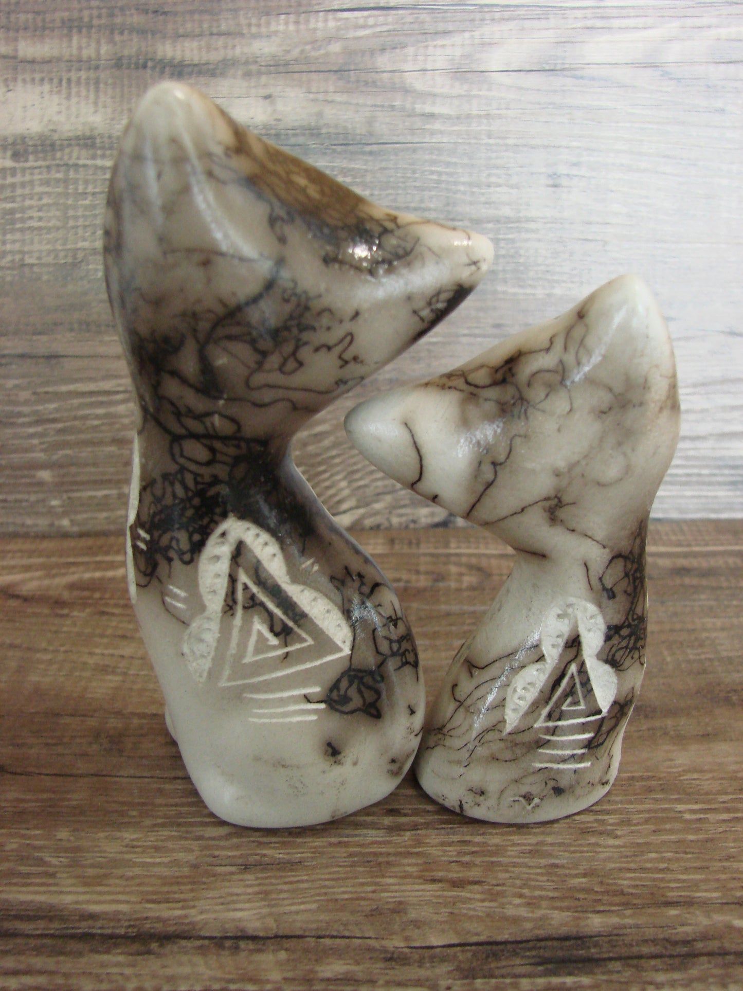 Native American Horse Hair Cat Pottery Set by Vail