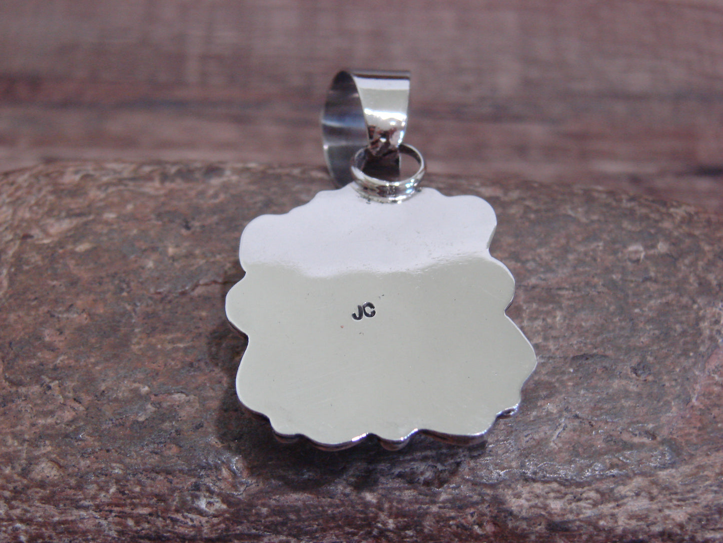 Native American Nickel Silver & Turquoise Pendant - Cleveland