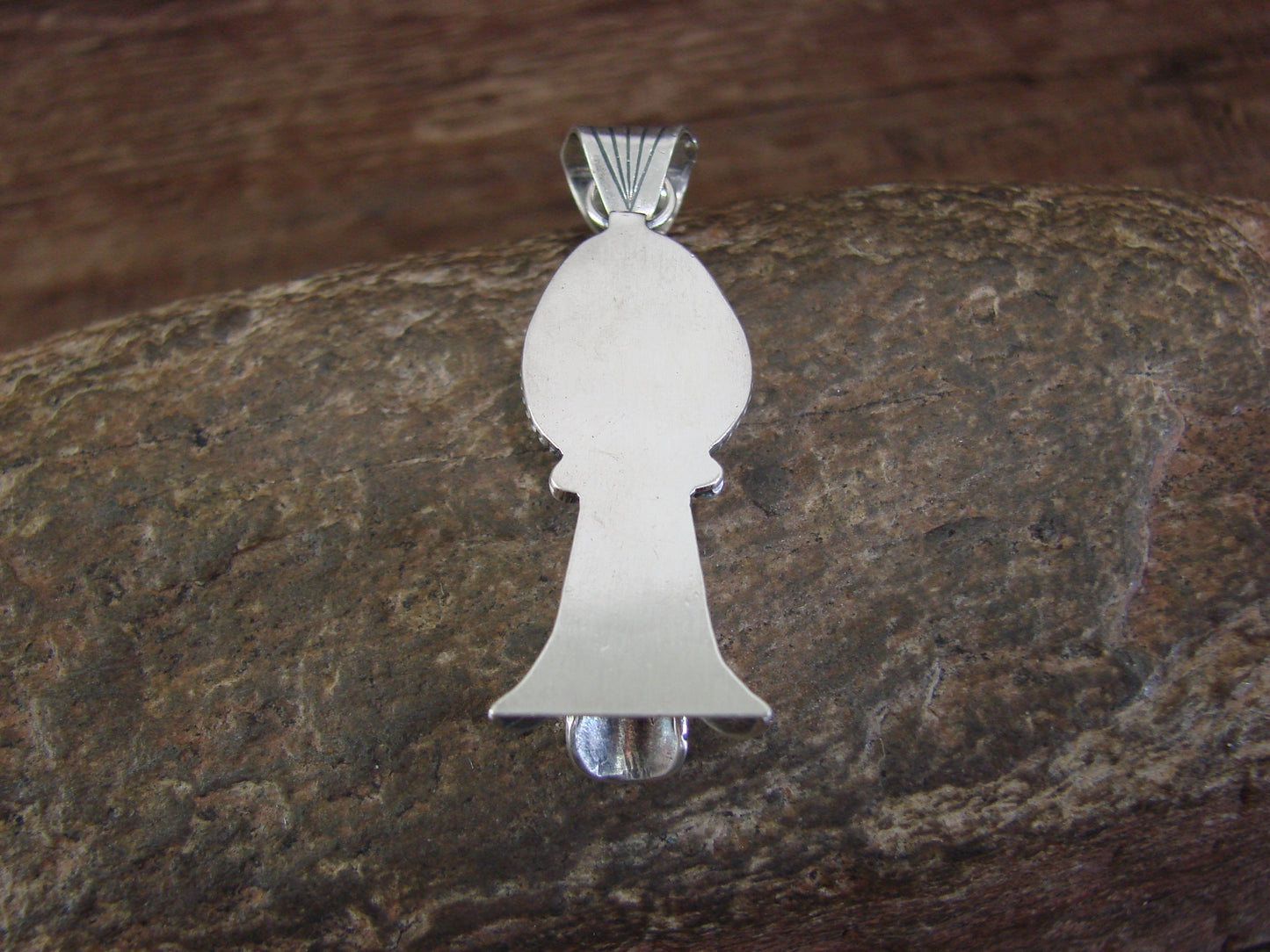 Native American Sterling Silver & Turquoise Squash Blossom Pendant by Betone