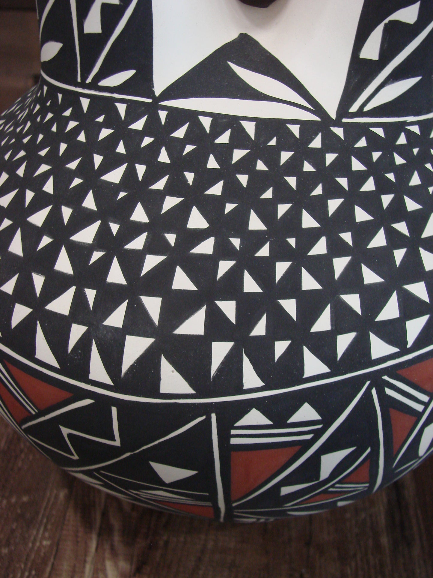 Native American Acoma Pueblo Fine Line Hand Painted Wedding Vase by Concho