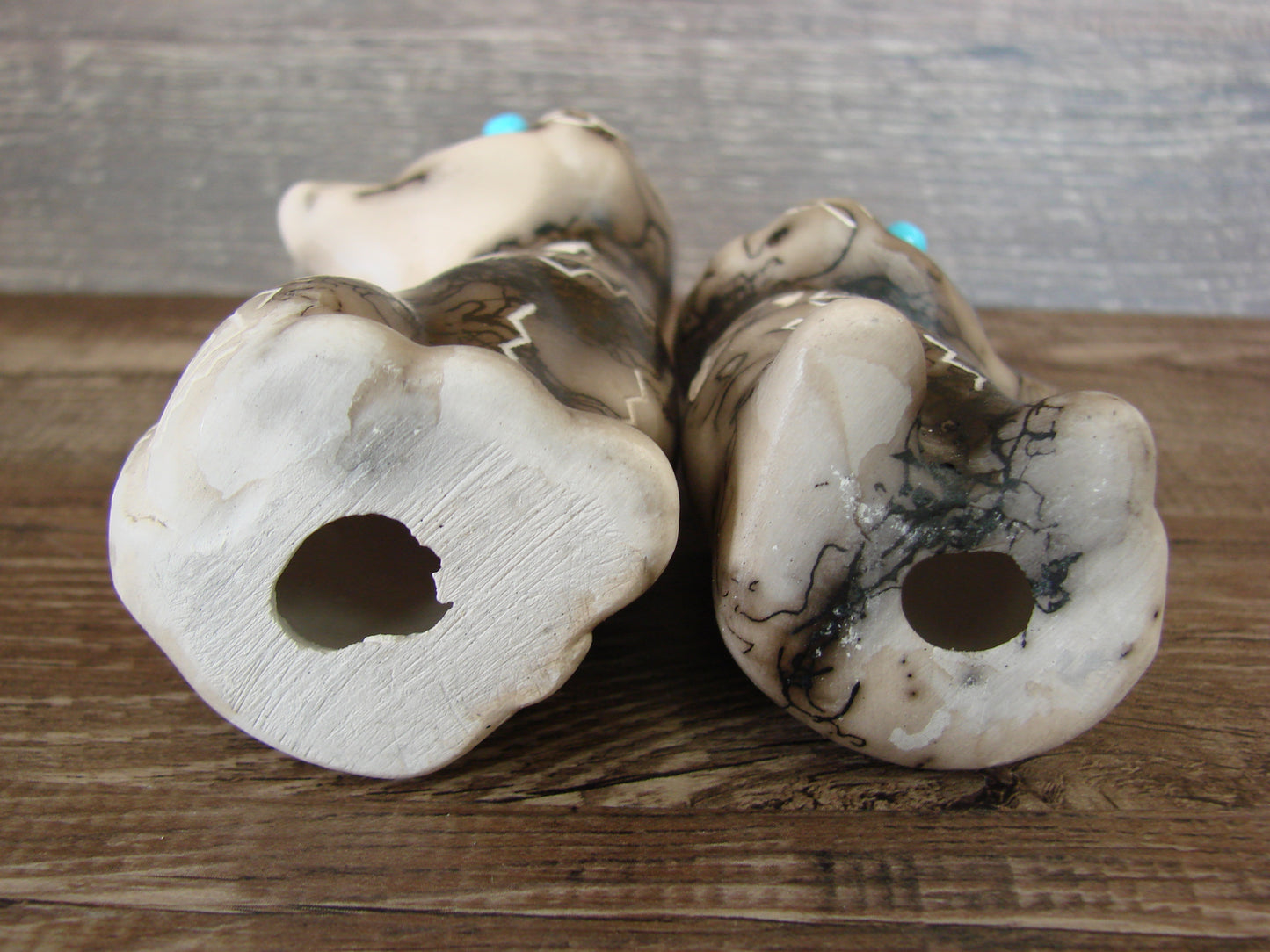 Native American Horse Hair Cat Pottery Set by Vail