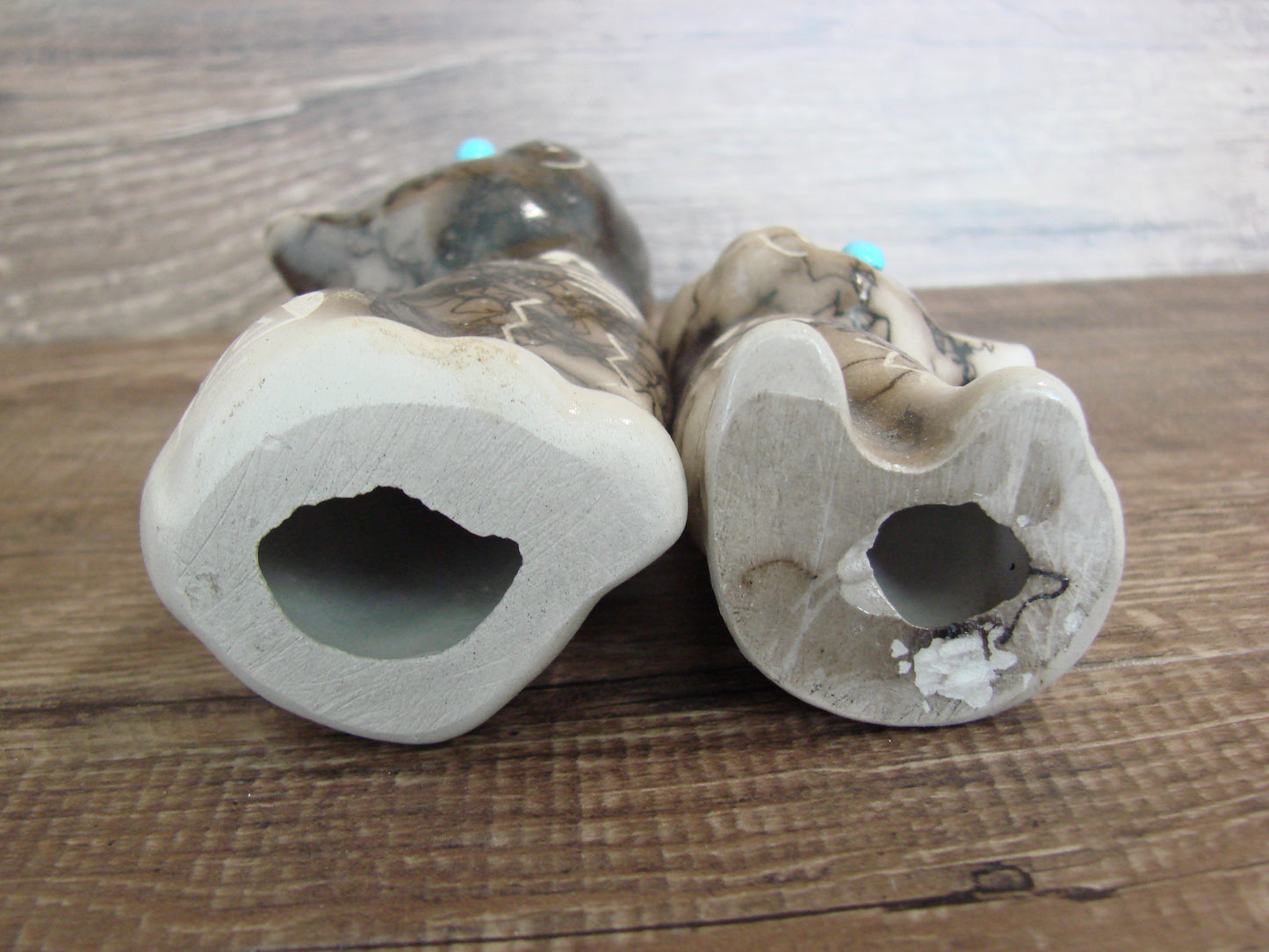 Native American Horse Hair Cat Pottery Set by Vail