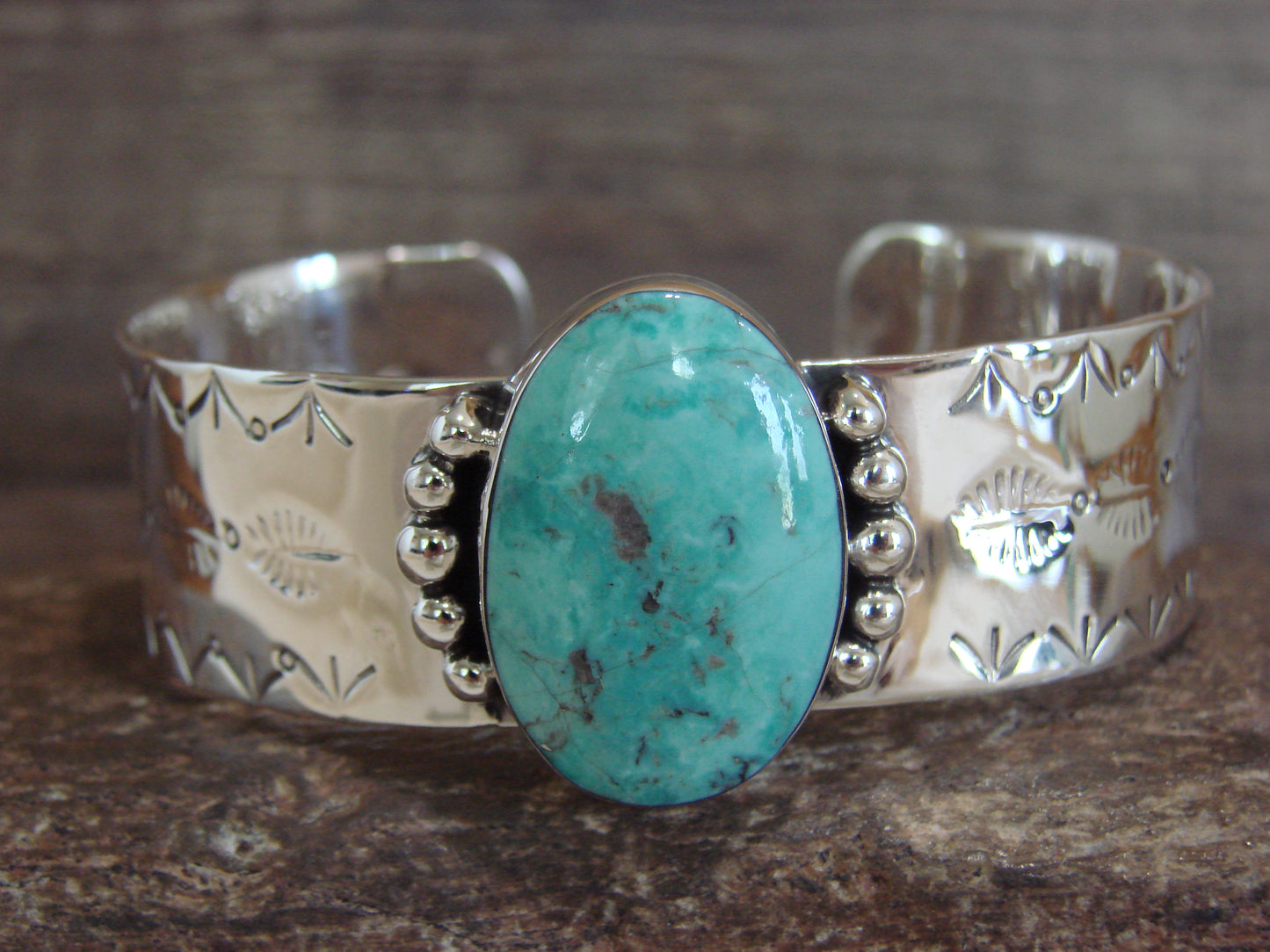 Native American Sterling Silver & Turquoise Bracelet by Lee
