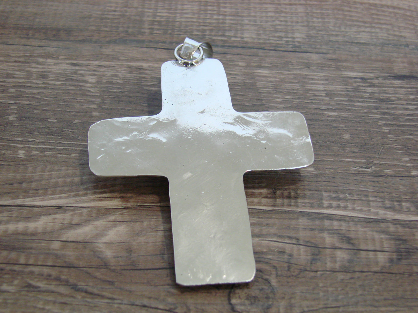 Large Native American Nickel Silver & Turquoise Cross Pendant - Cleveland