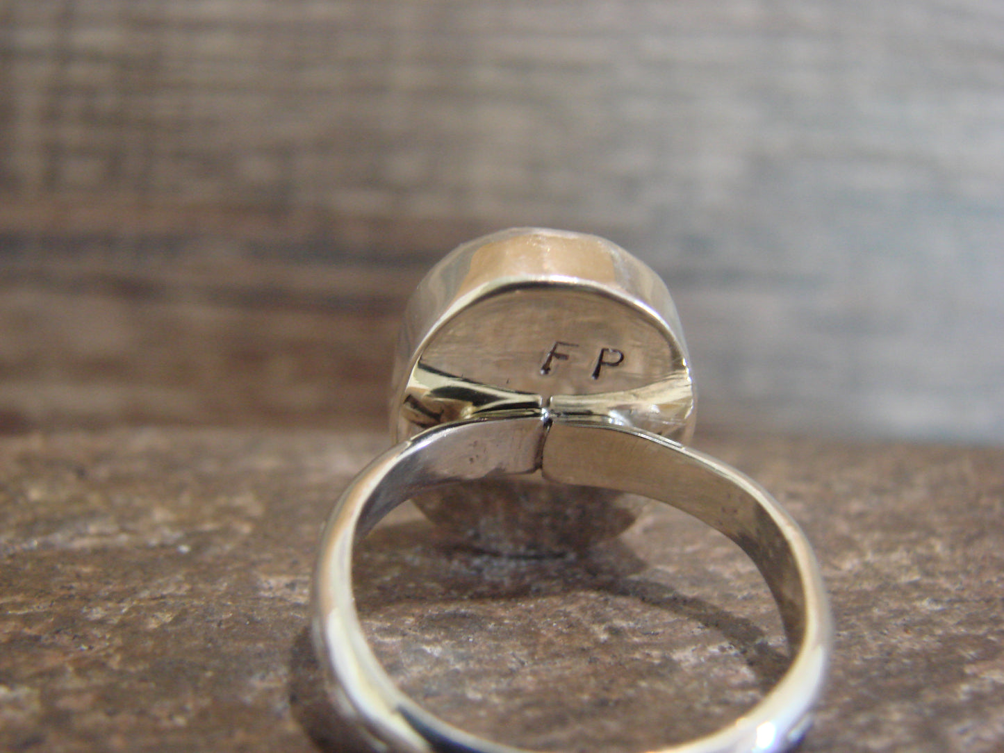 Native American Sterling Silver & Turquoise Ring by Pino - Size 7