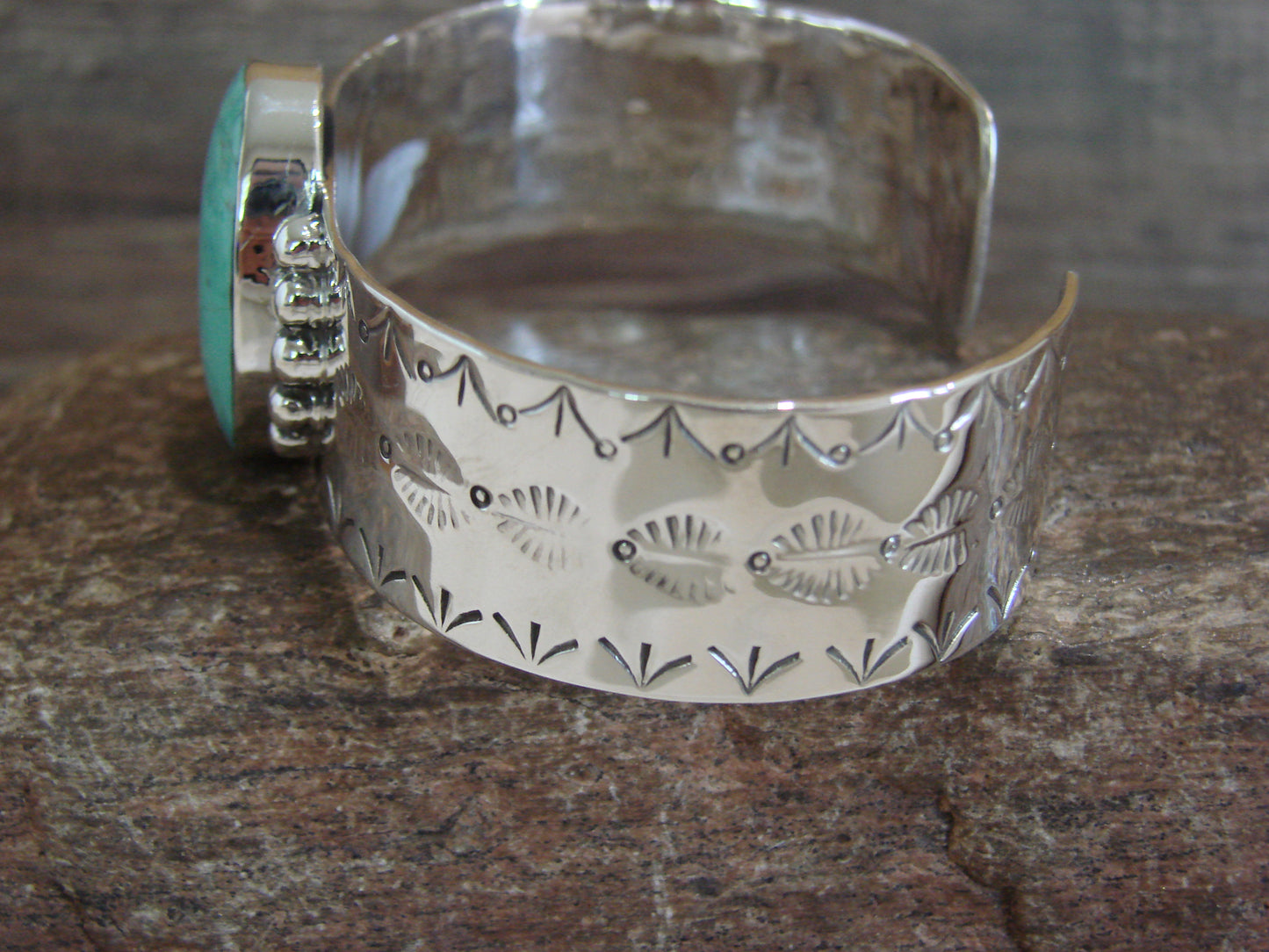 Native American Sterling Silver & Turquoise Bracelet by Lee