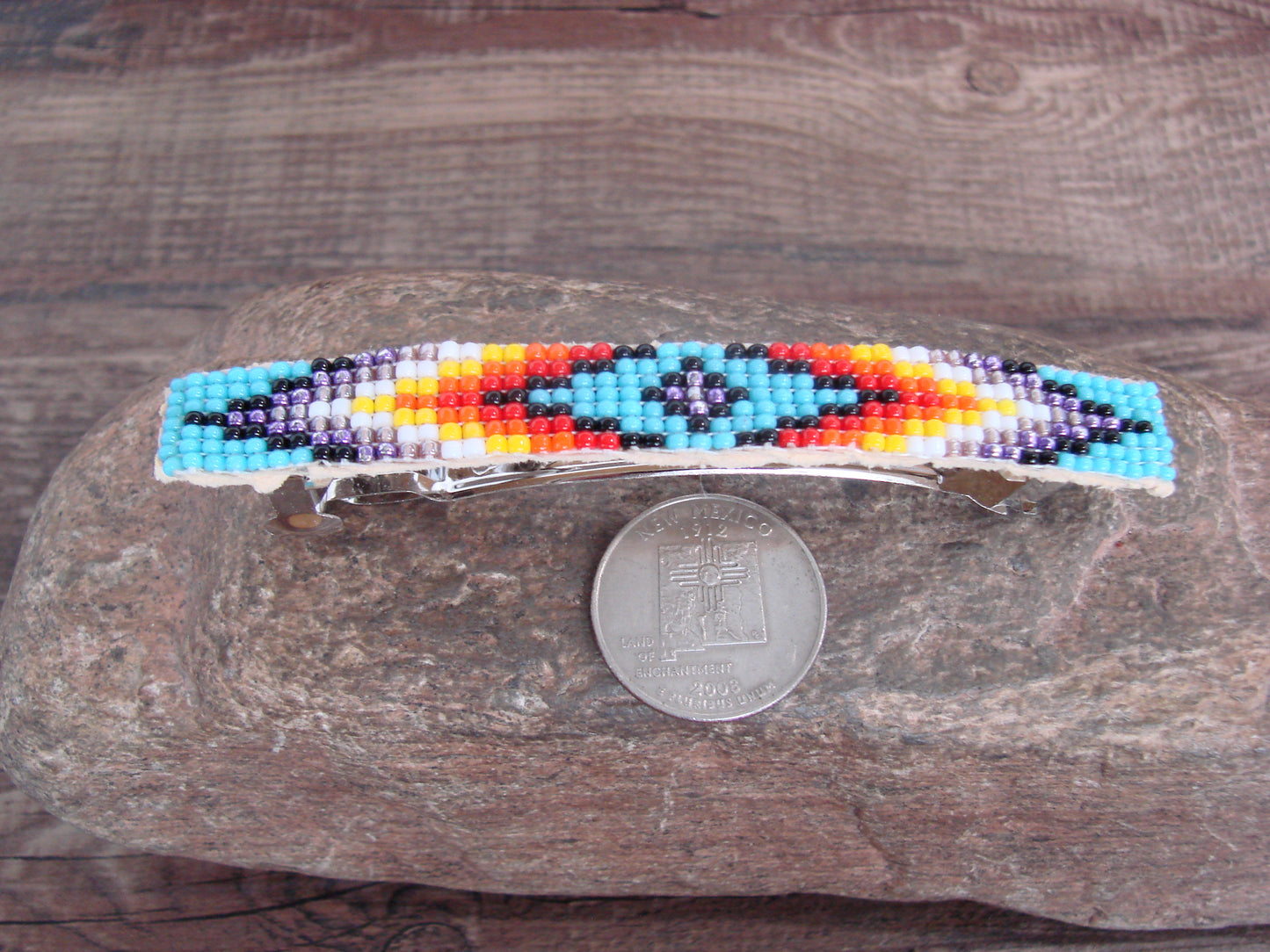 Native American Hand Beaded Hair Barrette by Cleveland