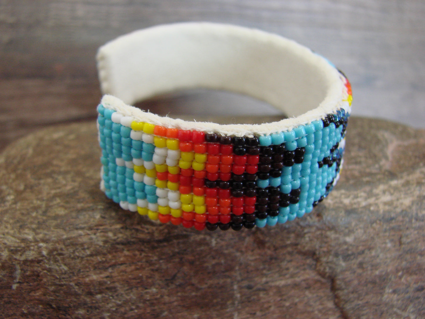 Native American Navajo Indian Hand Beaded 3/4" Bracelet by Cleveland