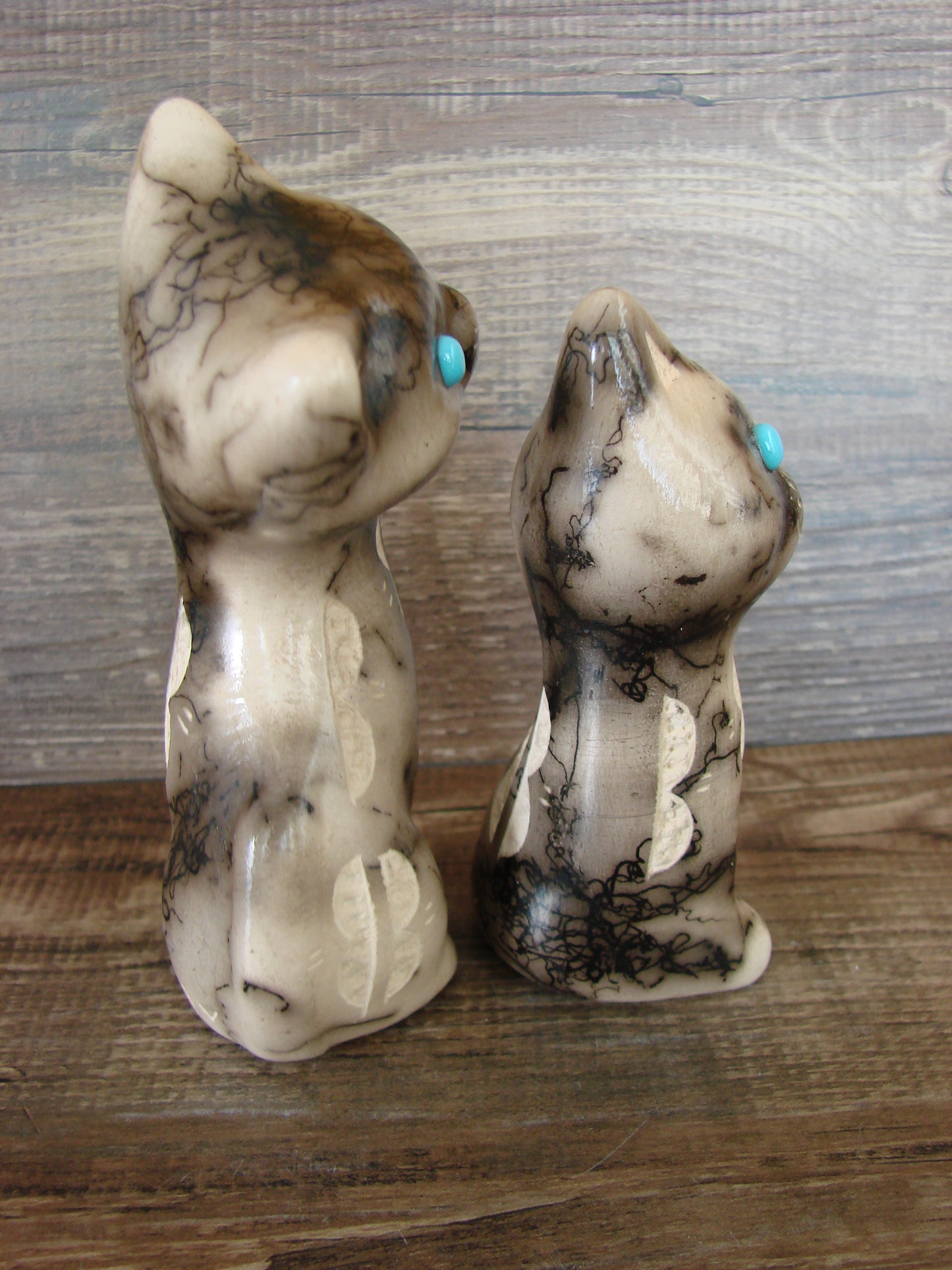 Native American Horse Hair Cat Pottery Set by Vail