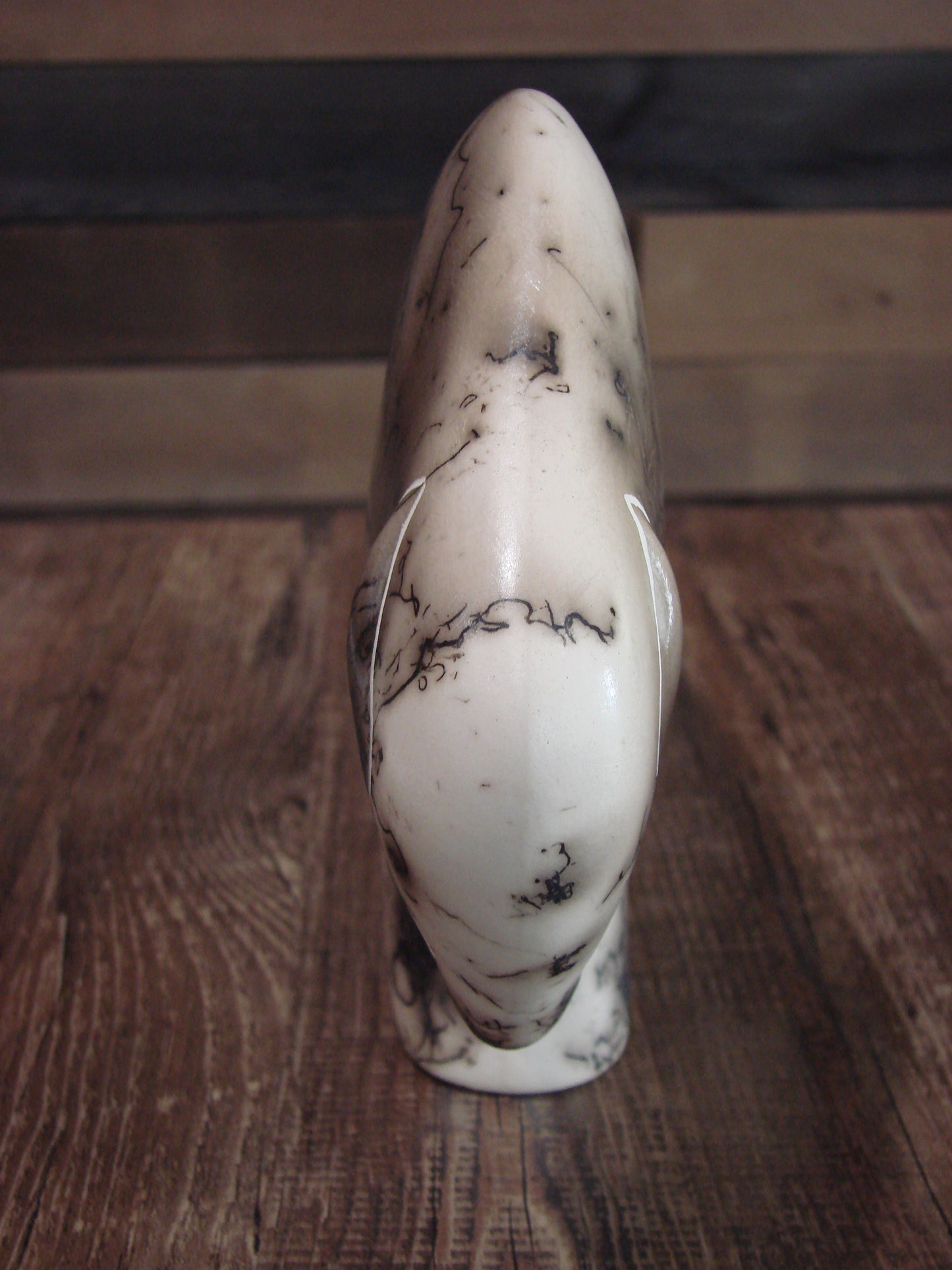 Native American Pottery Horse Hair Buffalo Sculpture by Yellow Corn