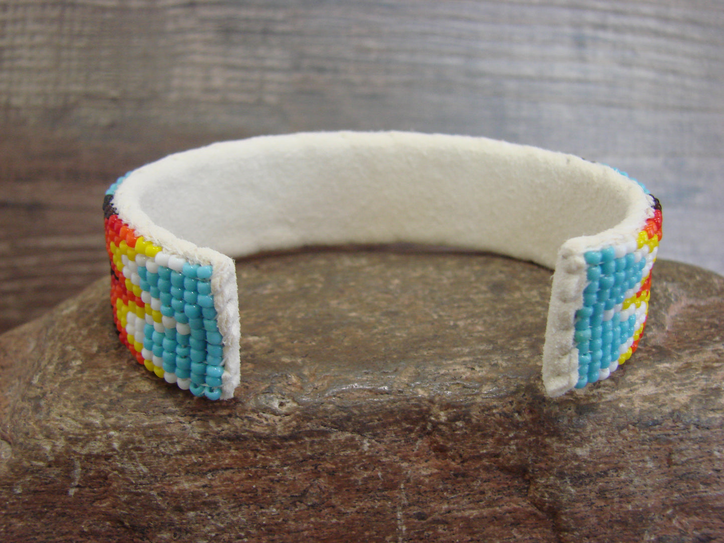 Native American Navajo Indian Hand Beaded 3/4" Bracelet by Cleveland