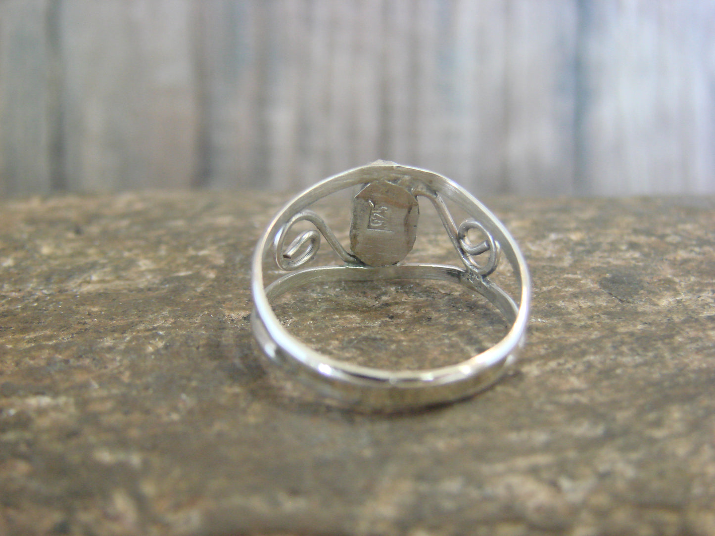 Native American Sterling Silver & Purple Spiny Oyster Ring by Lincoln - Size 4.5