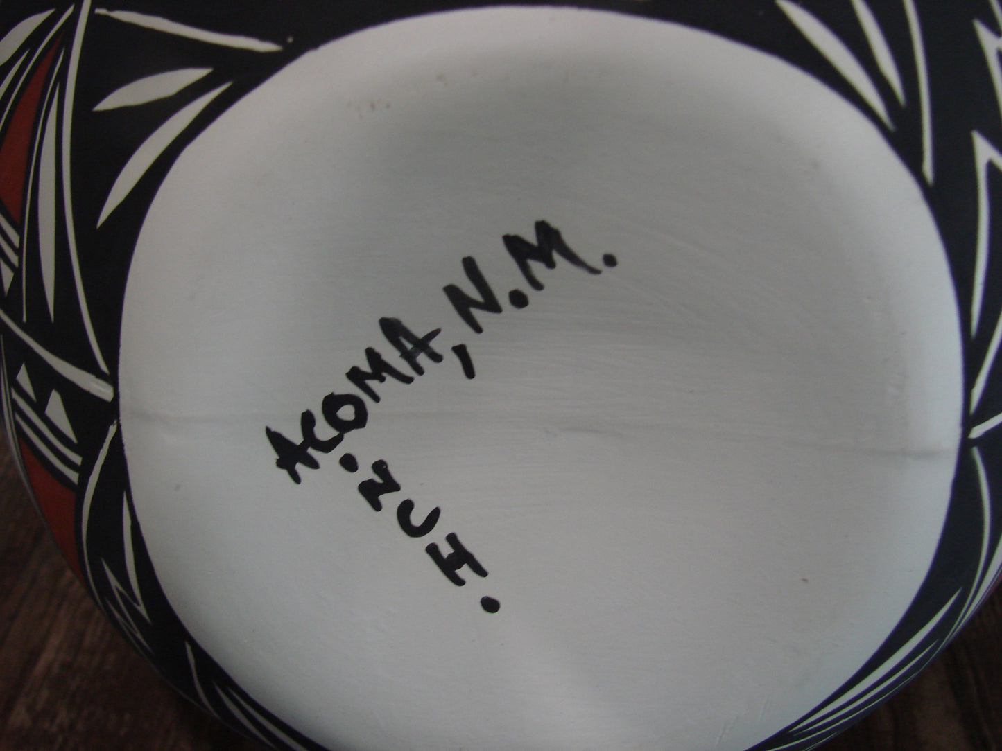 Native American Acoma Pueblo Fine Line Hand Painted Wedding Vase by Concho
