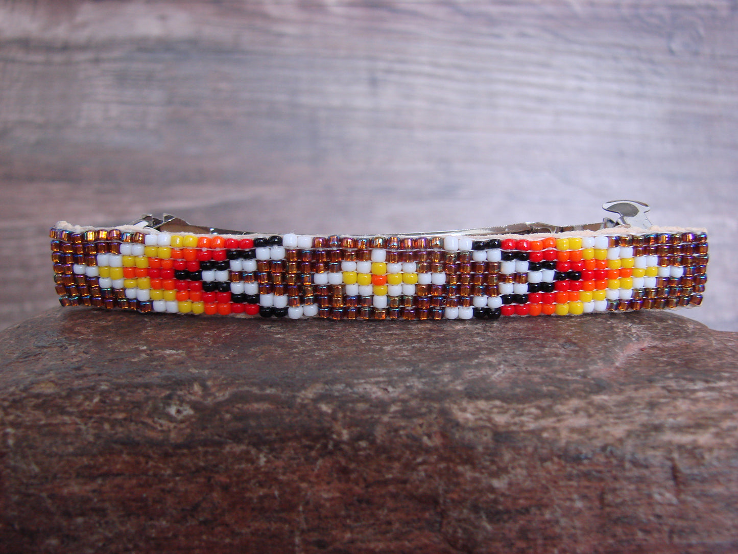 Native American Hand Beaded Hair Barrette by Cleveland