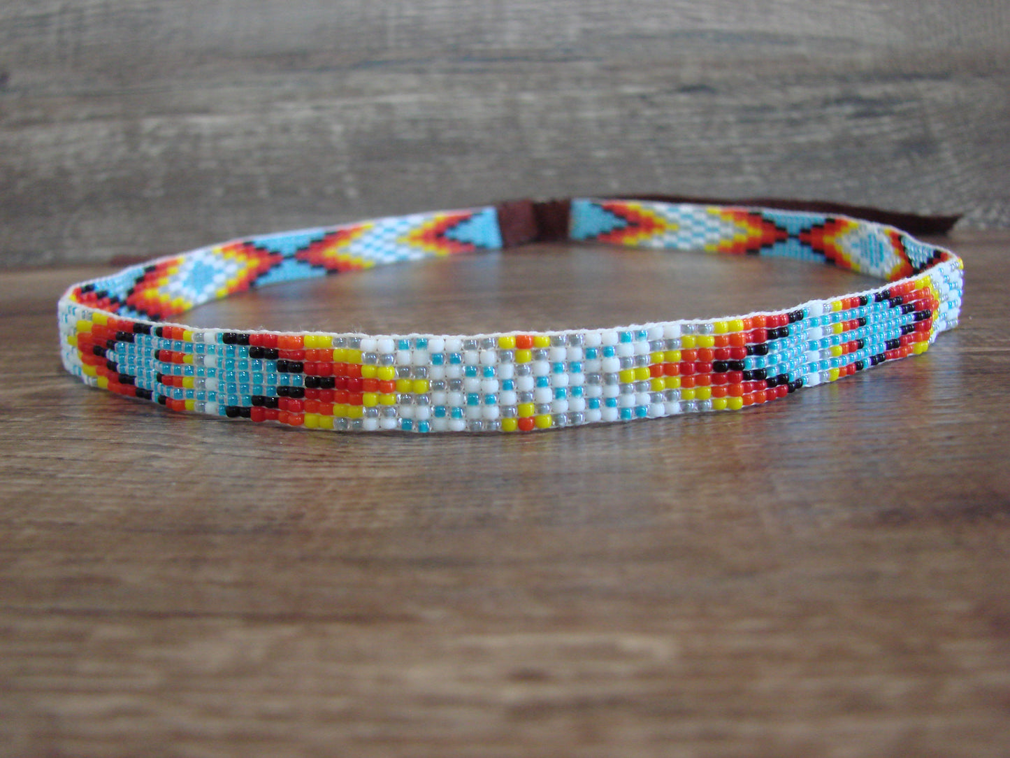 Navajo Indian Hand Beaded 1/2" Hat Band by Cleveland