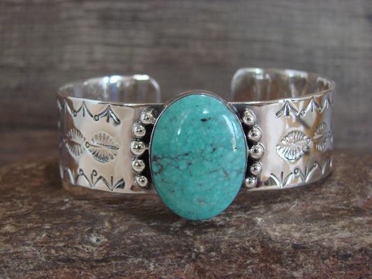 Native American Sterling Silver & Turquoise Bracelet by Lee