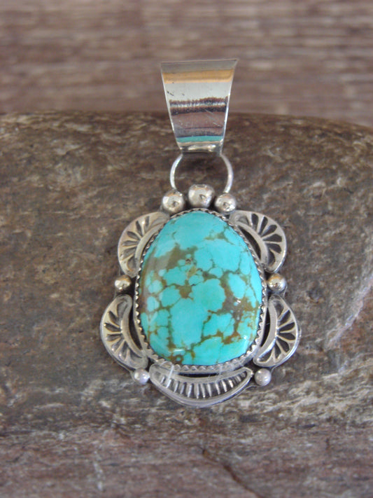 Native American Sterling Silver & Turquoise Pendant - Cleveland