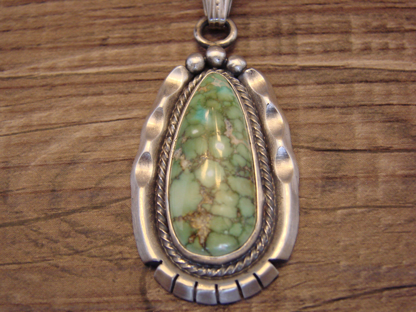 Native American Sterling Silver & Turquoise Pendant by Yellowhair