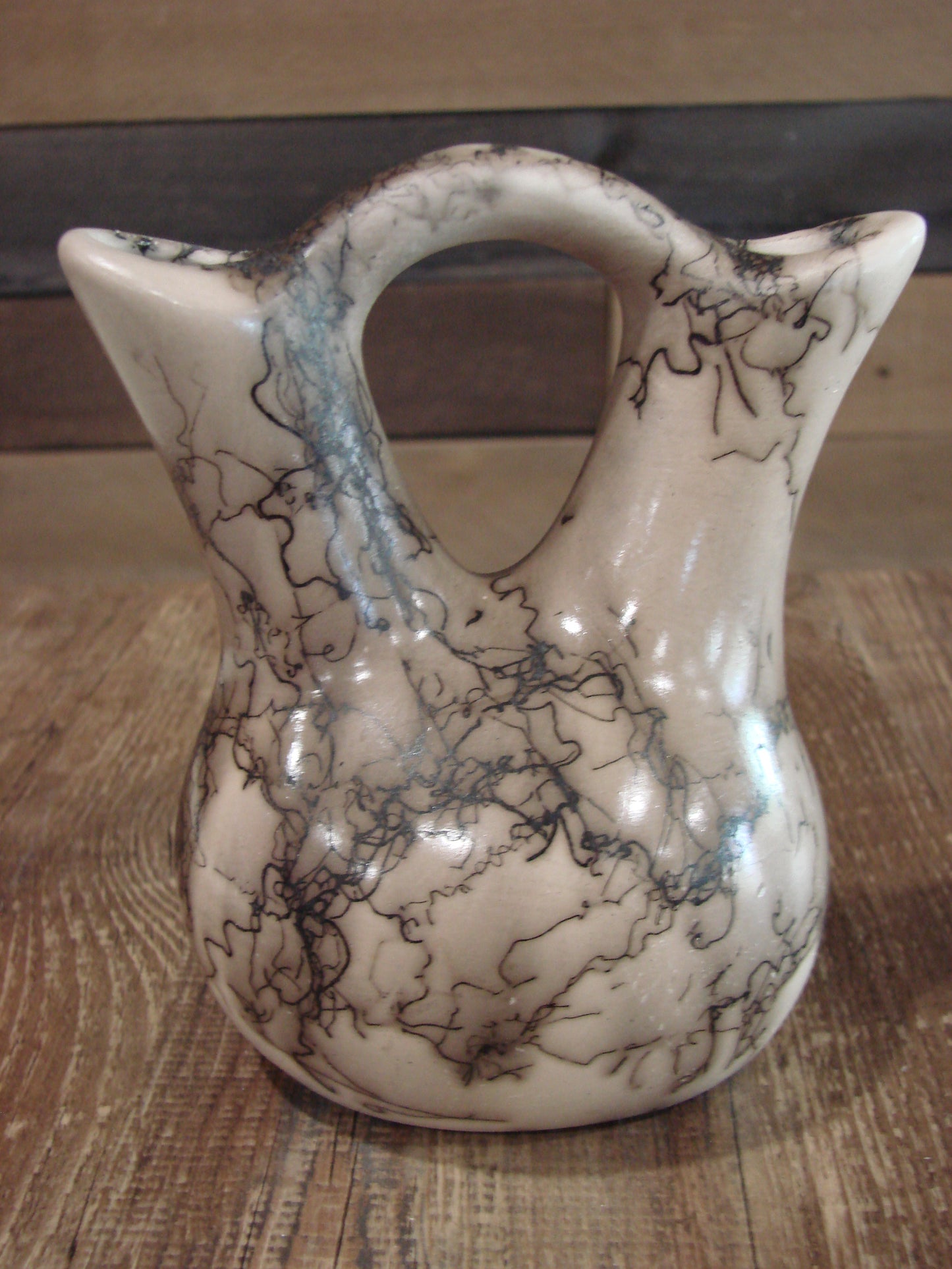 Native American Horse Hair Wedding Vase Pottery by Vail