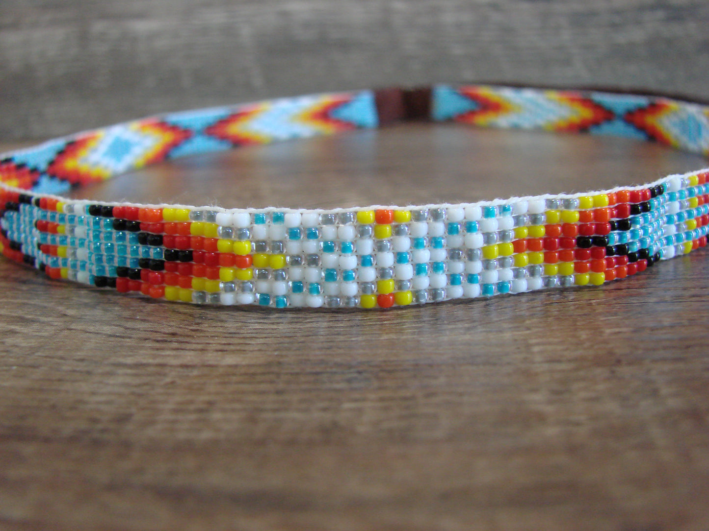 Navajo Indian Hand Beaded 1/2" Hat Band by Cleveland