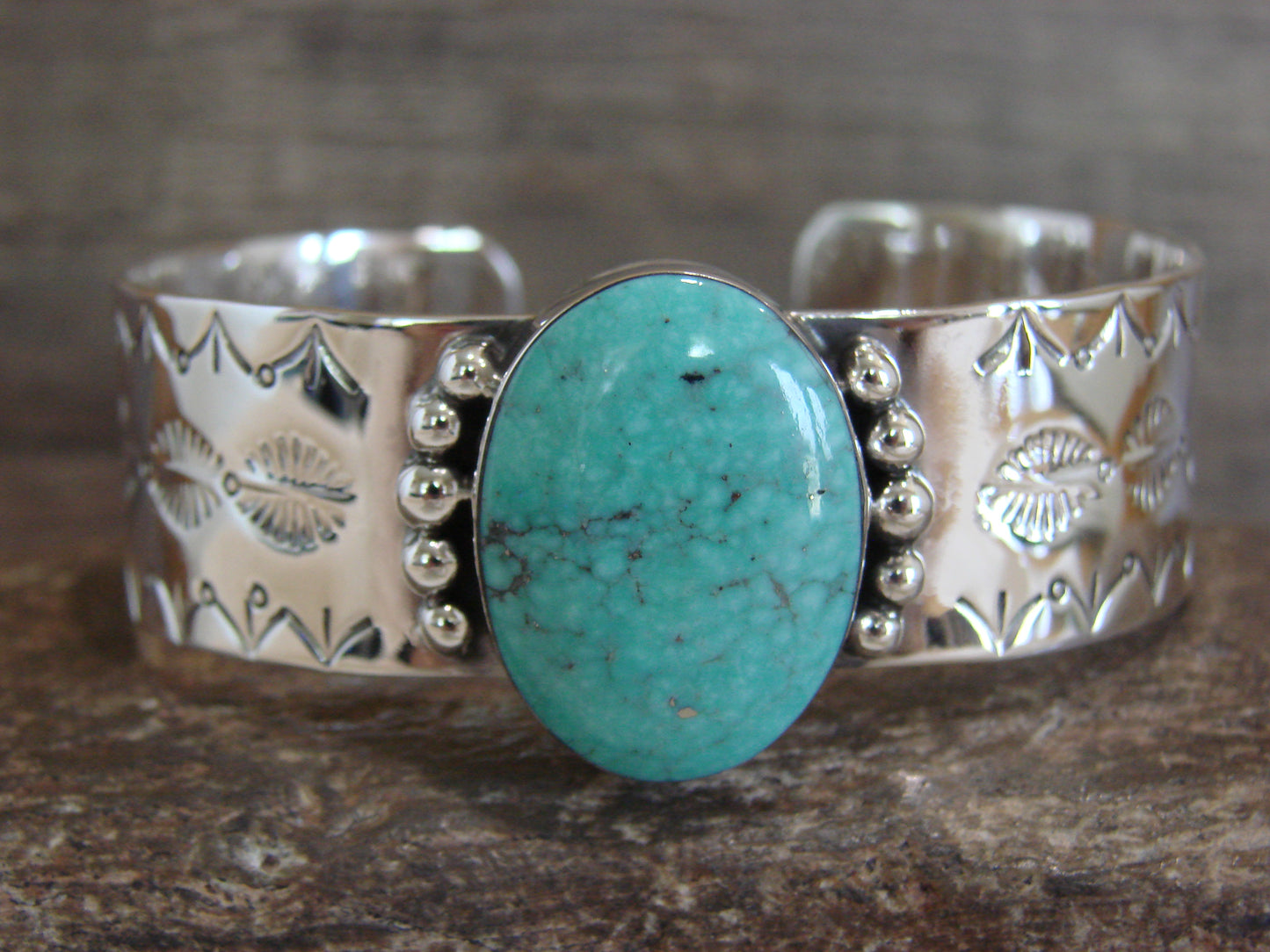 Native American Sterling Silver & Turquoise Bracelet by Lee