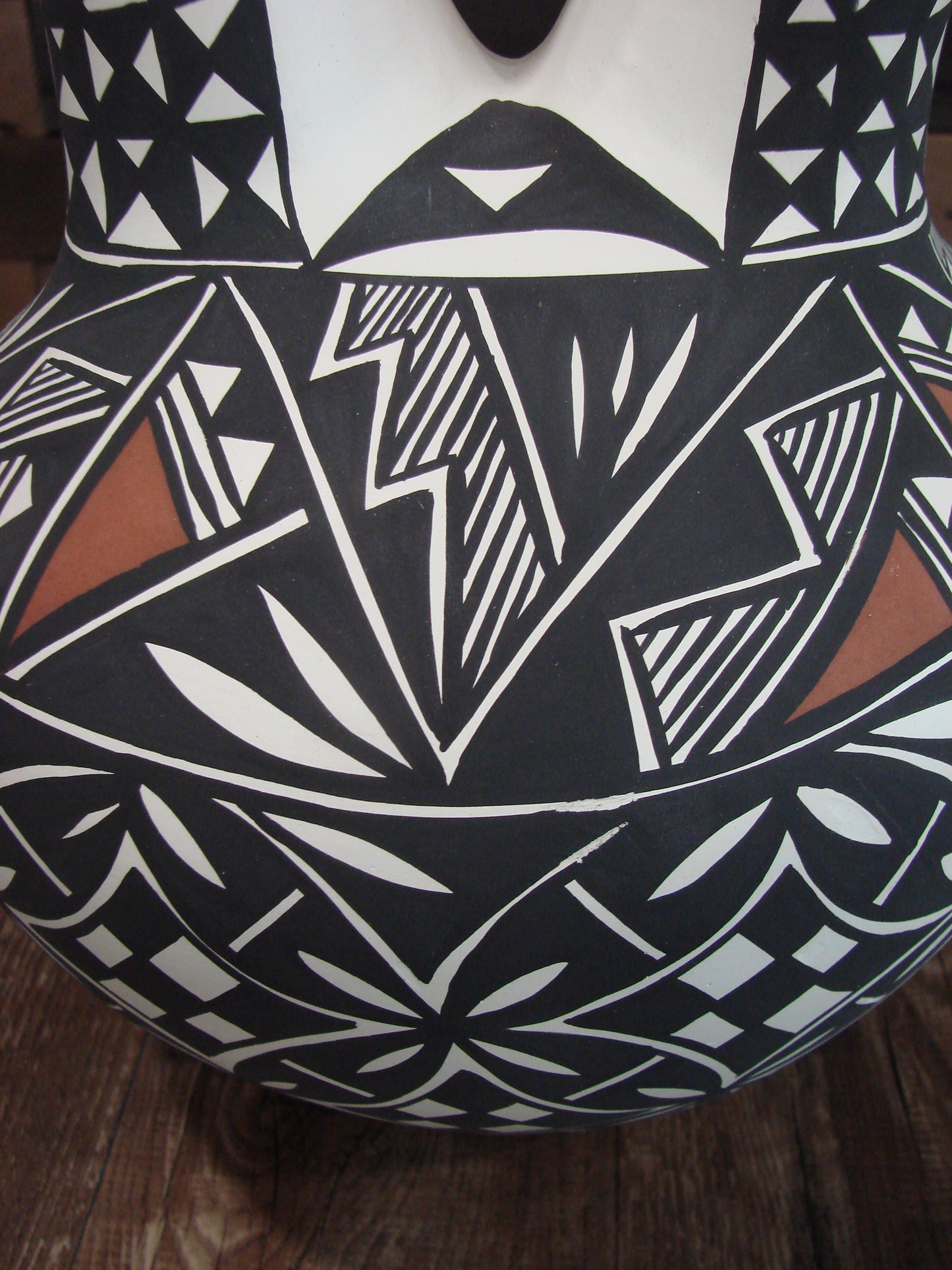 Native American Acoma Pueblo Fine Line Hand Painted Wedding Vase by Concho