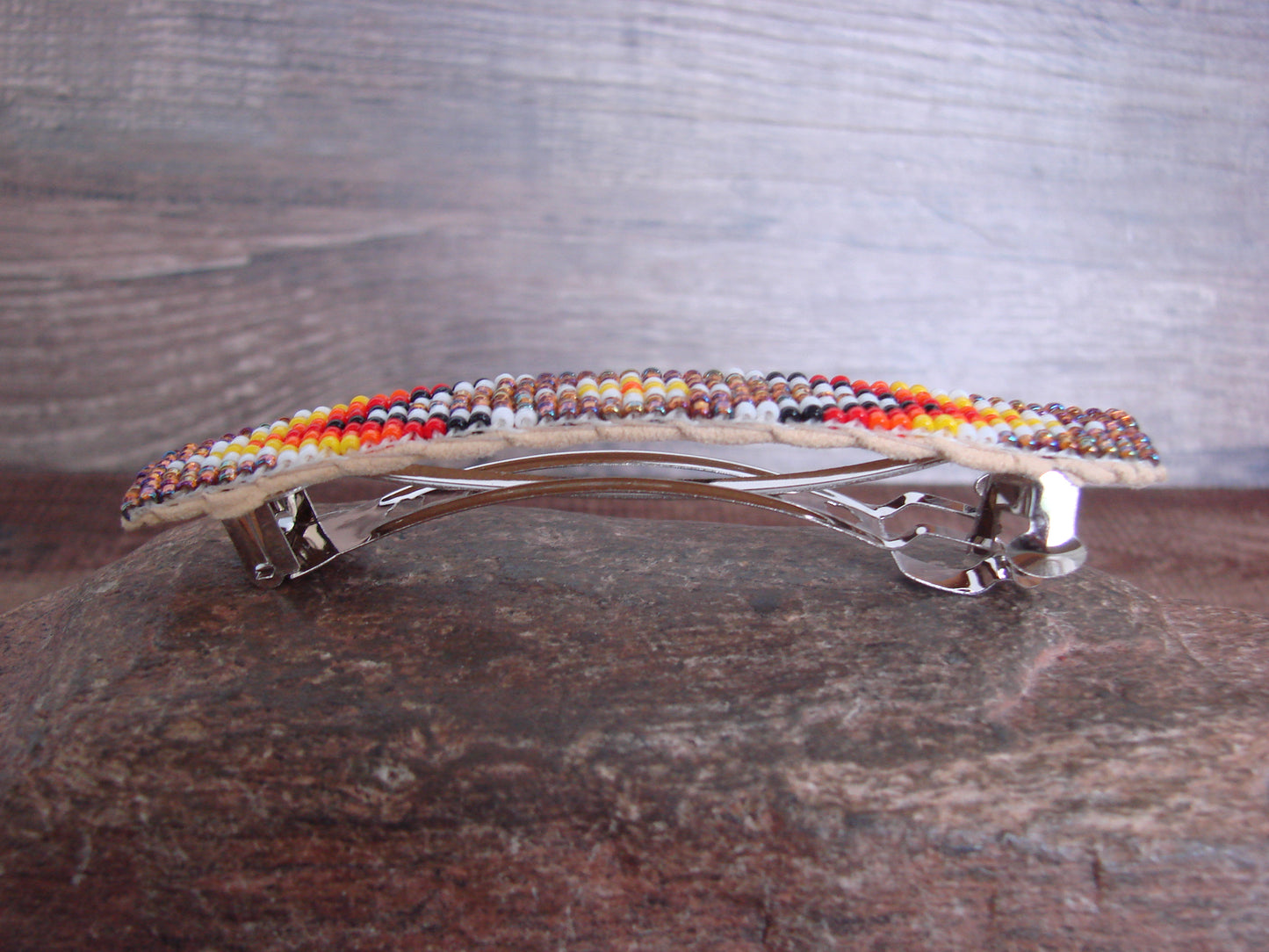 Native American Hand Beaded Hair Barrette by Cleveland