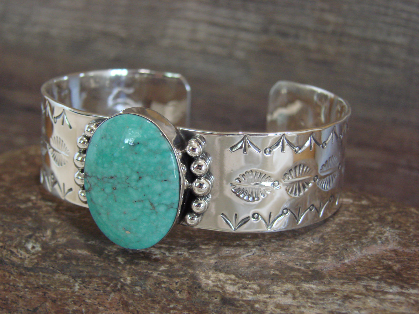 Native American Sterling Silver & Turquoise Bracelet by Lee