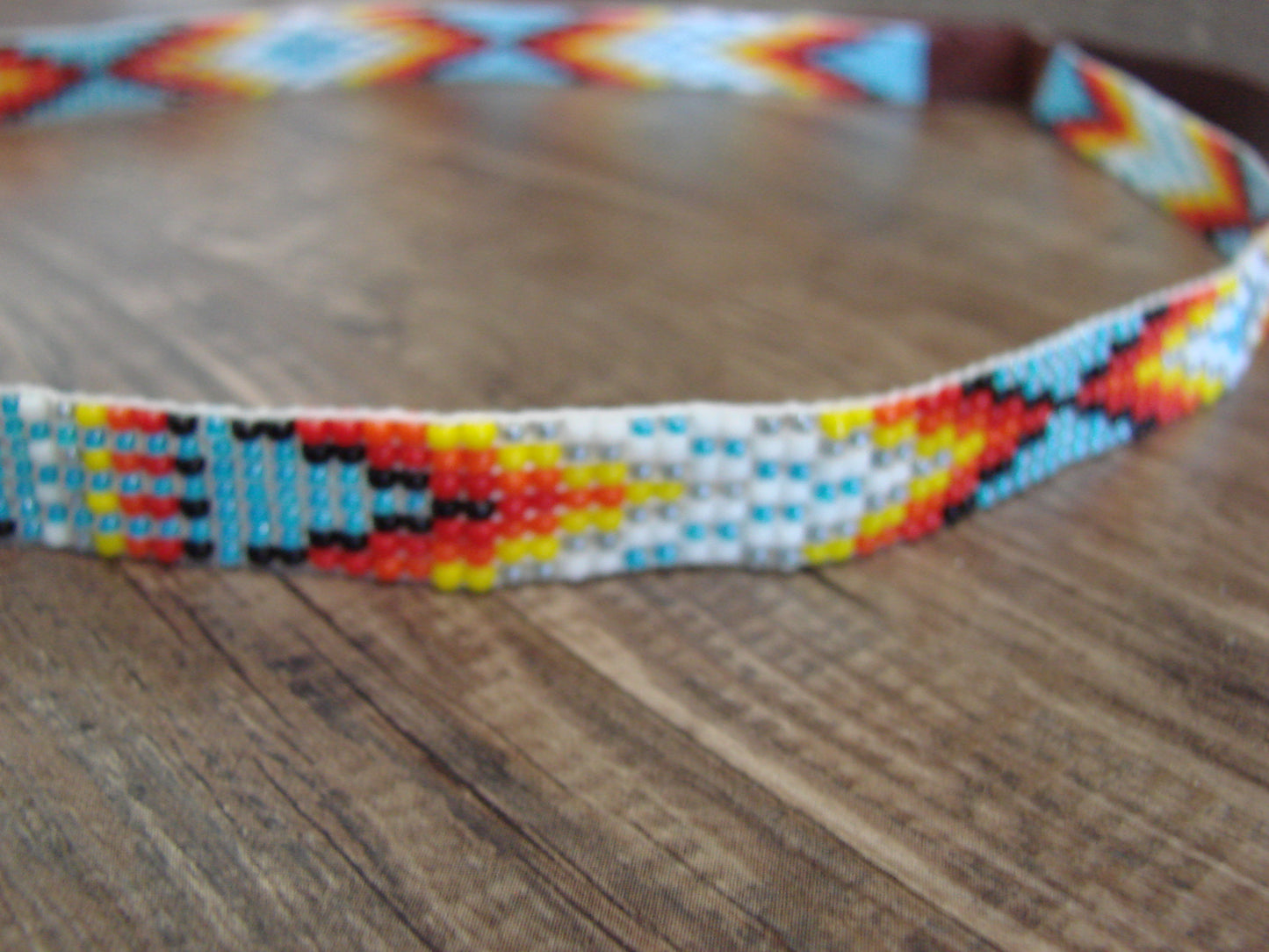 Navajo Indian Hand Beaded 1/2" Hat Band by Cleveland