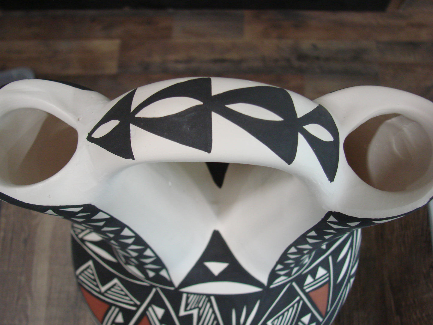 Native American Acoma Pueblo Fine Line Hand Painted Wedding Vase by Concho