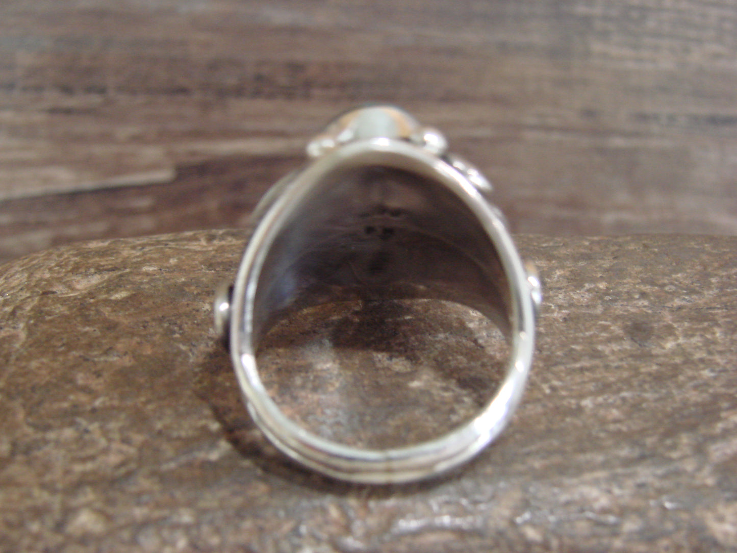 Native American Sterling Silver & Turquoise Ring - Morgan - Size 13