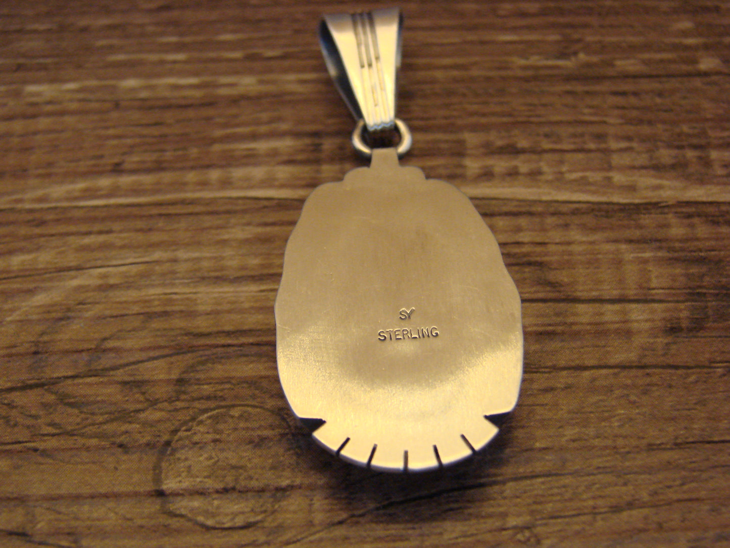 Native American Sterling Silver & Turquoise Pendant by Yellowhair