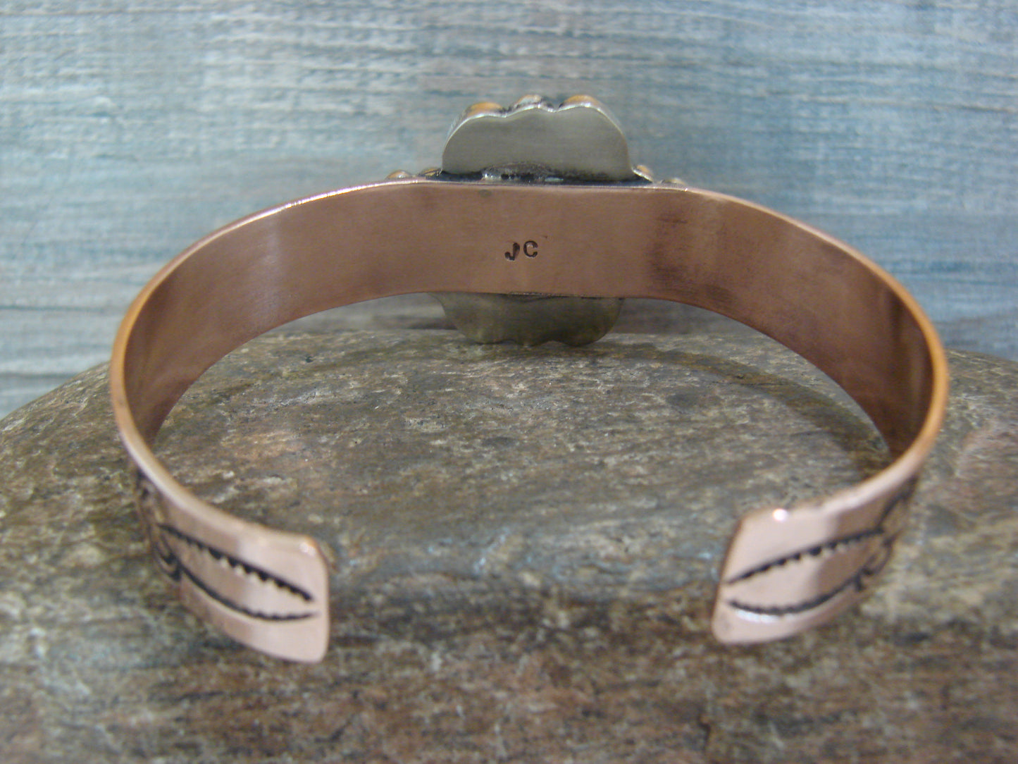 Native American Copper & Turquoise Bracelet by Cleveland