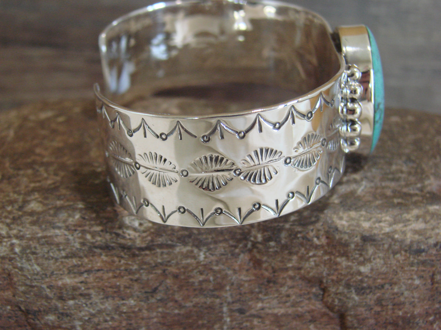 Native American Sterling Silver & Turquoise Bracelet by Lee