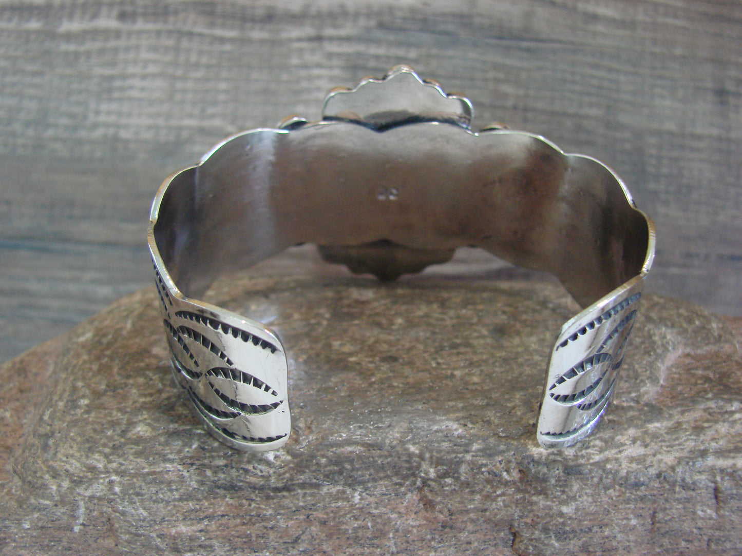 Navajo Indian Nickel Silver & Hematite Bracelet by Cleveland