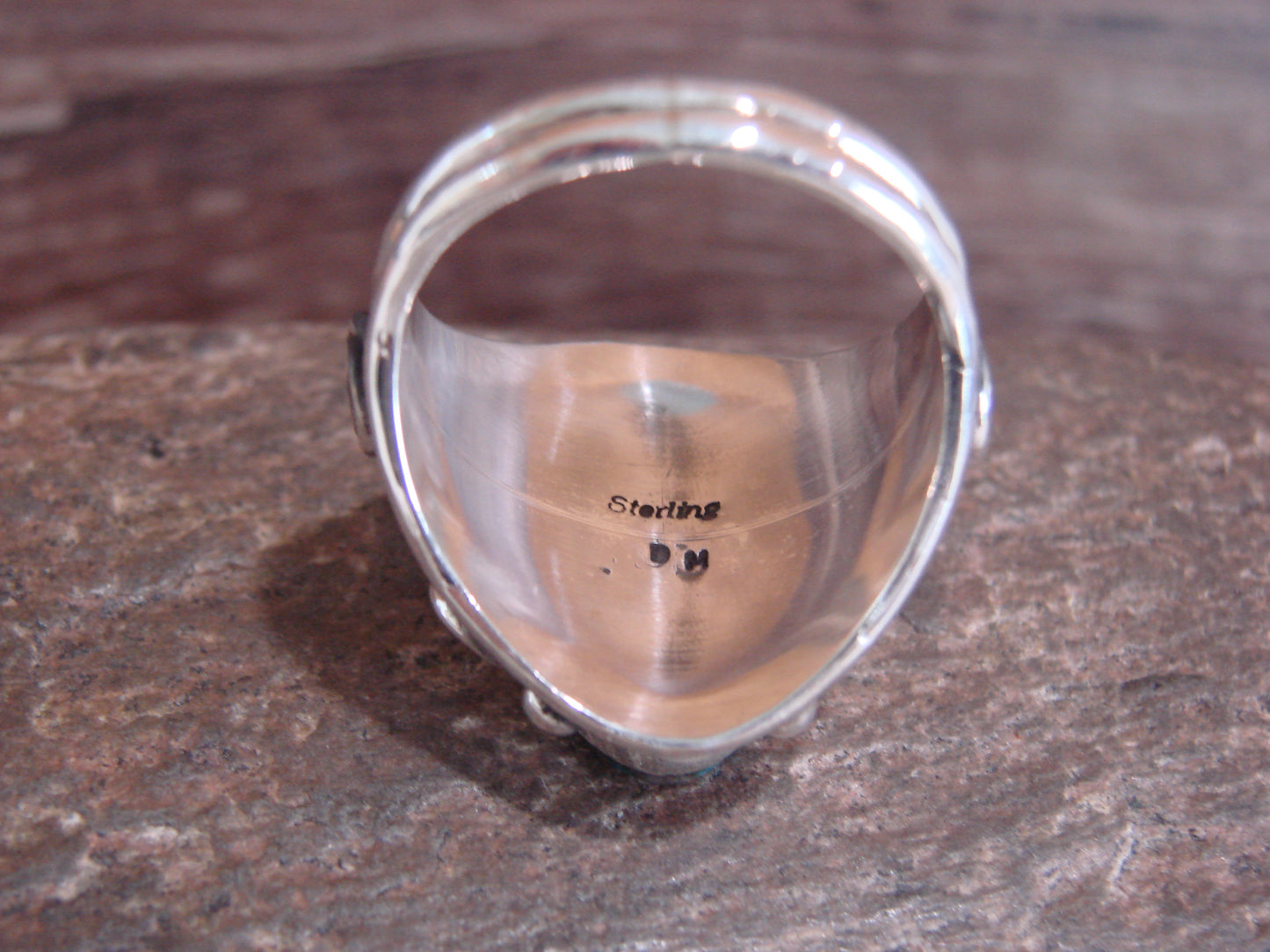 Native American Sterling Silver & Turquoise Ring - Morgan - Size 13